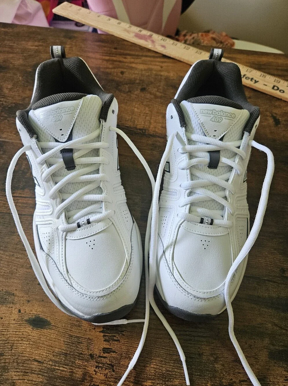 New Balance 409 Men's White and Dark Grey Sneakers Size 11.5